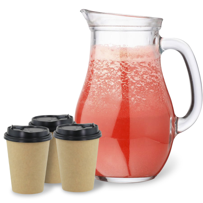 Jugo de toronja  (2 Litros). Presentados en vasos biodegradables con su tapa