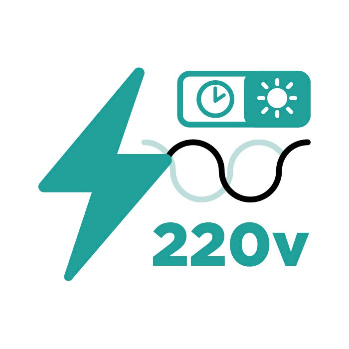 Consumo eléctrico bifásico a 220 volts (8:00 a 22:00 hrs.)