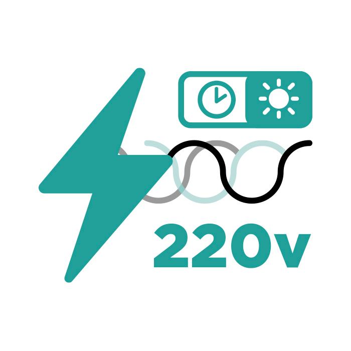 Consumo electrico trifásico a 220 volts (8:00 a 22:00 hrs.)