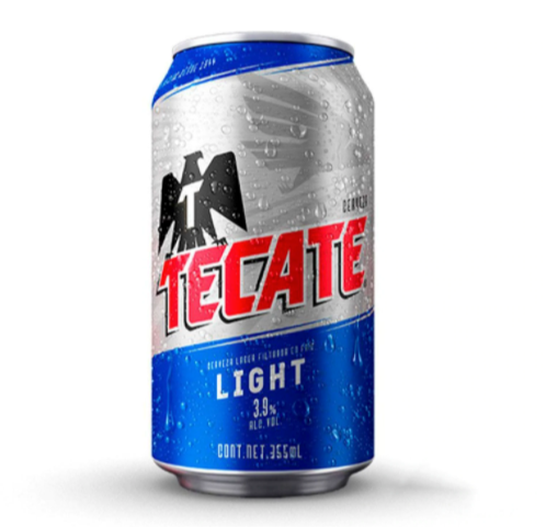 Cerveza clara Tecate Light lata 355ml.